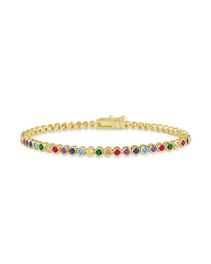 Helene Bezel Rainbow CZ Tennis Bracelet