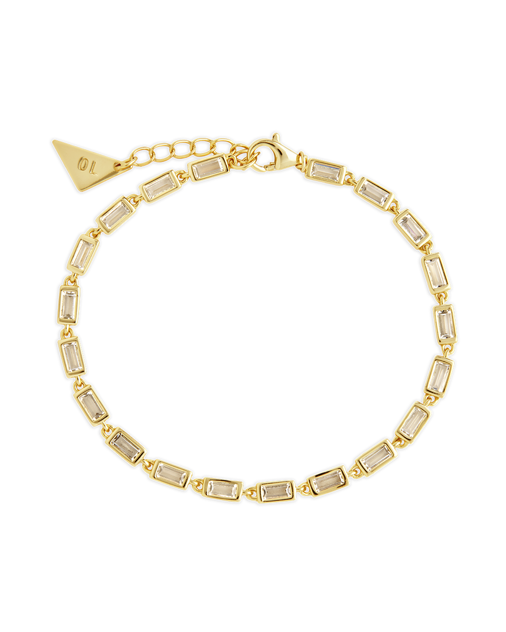 Sterling Silver Kenzie Baguette Sparkle Chain Bracelet