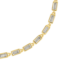 Sterling Silver Kenzie Baguette Sparkle Chain Bracelet