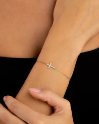 Sterling Silver Kinsey Luxe Cross Accent Bracelet - Sterling Forever