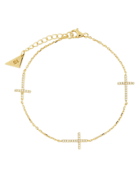 Sterling Silver Delicate CZ Cross Bracelet - Sterling Forever