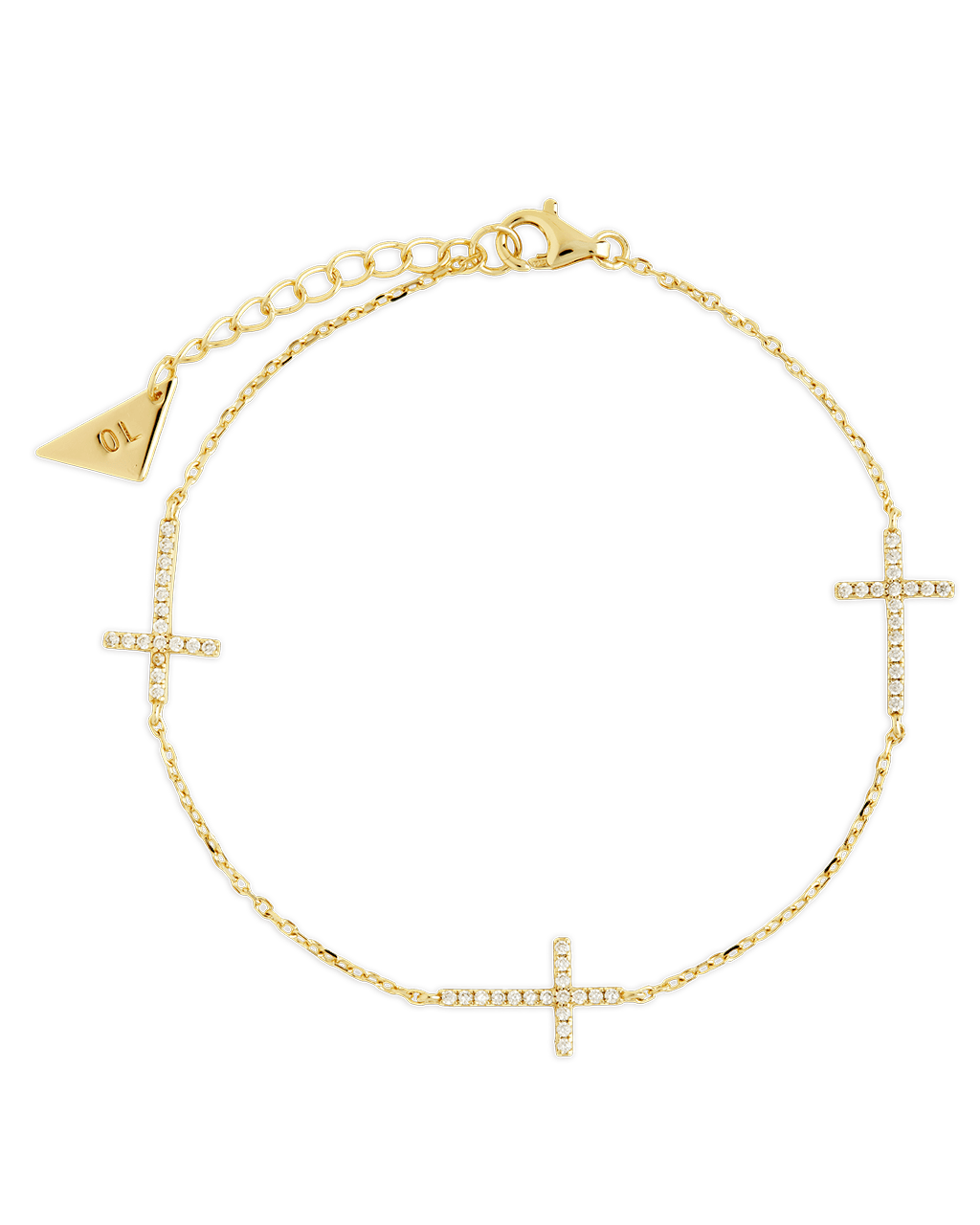 Sterling Silver Delicate CZ Cross Bracelet - Sterling Forever