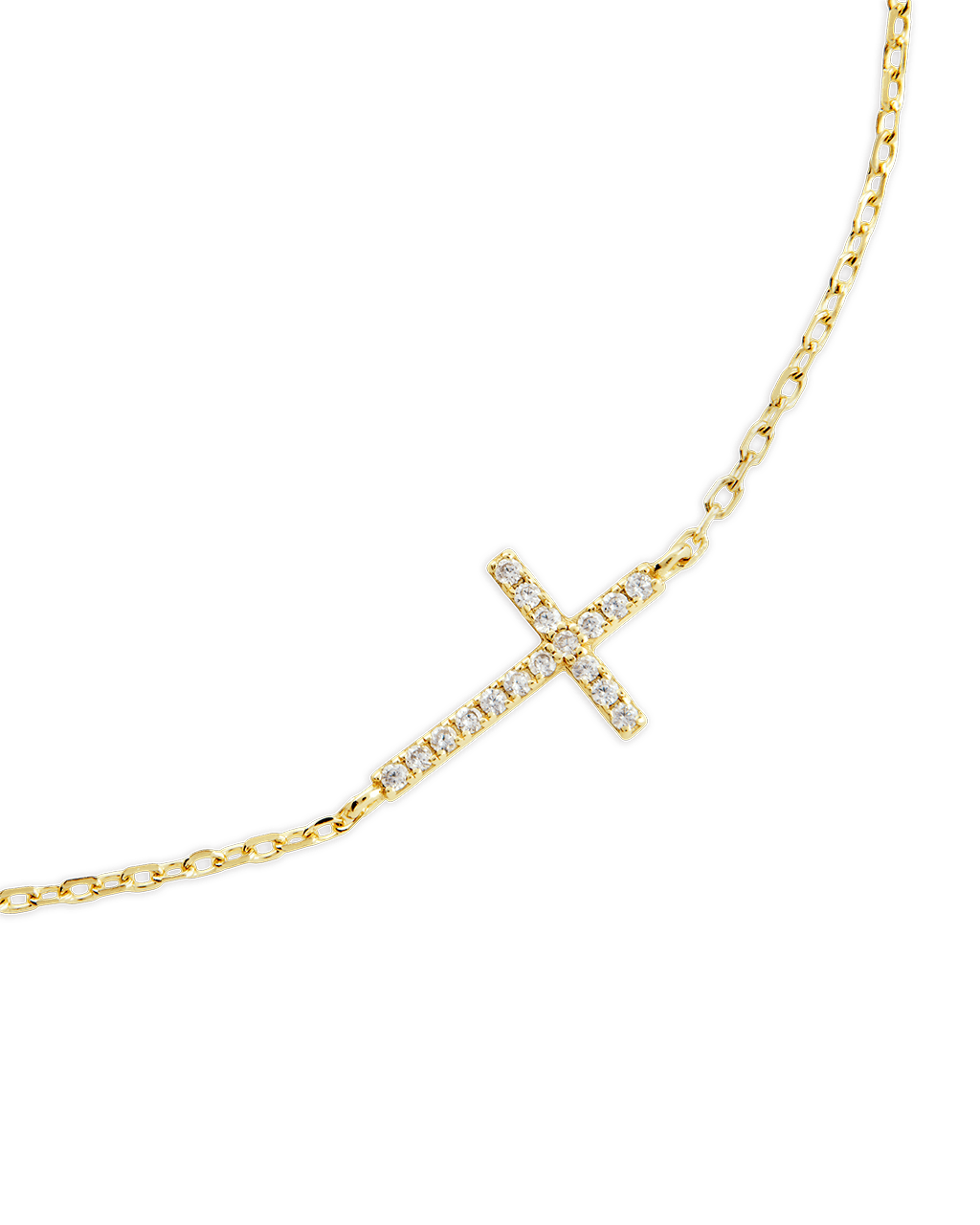 Sterling Silver Delicate CZ Cross Bracelet - Sterling Forever