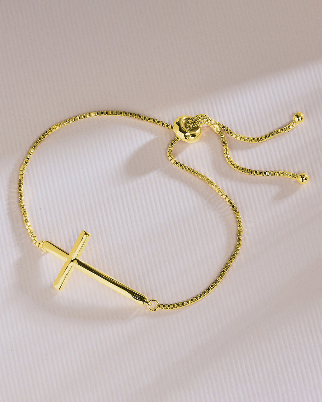 Polished Cross Bolo Bracelet