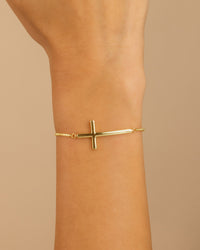 Polished Cross Bolo Bracelet