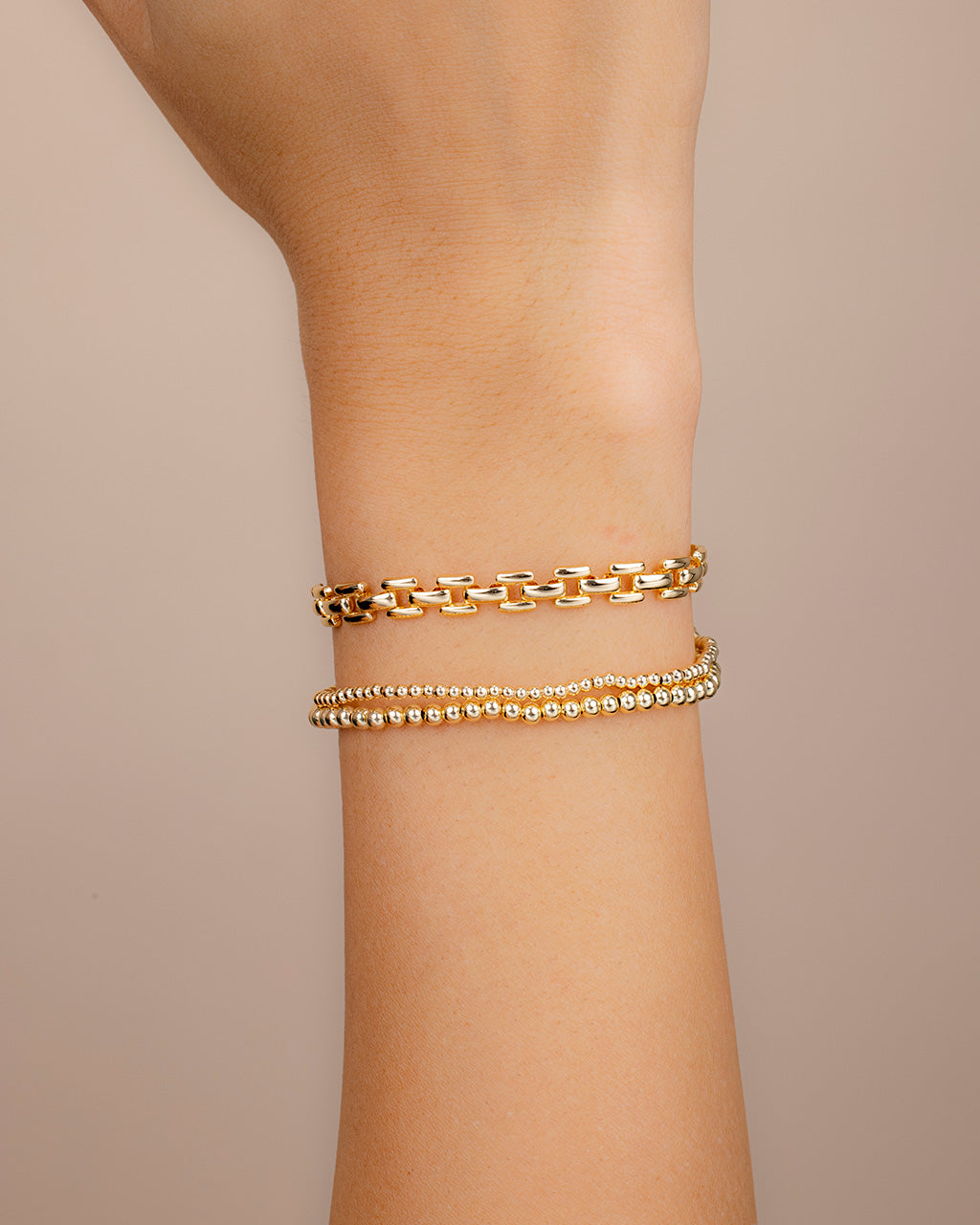 Link & Bead Bracelet Set of 3