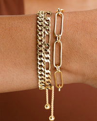 Layered Chain Bolo Bracelet