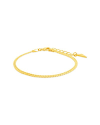 Bentley Flat Herringbone Chain Bracelet - Sterling Forever