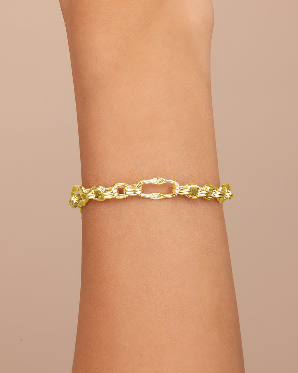 Tegan Textured Long Link Bracelet