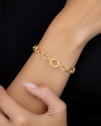 Carter Round Statement Link Bracelet - Sterling Forever