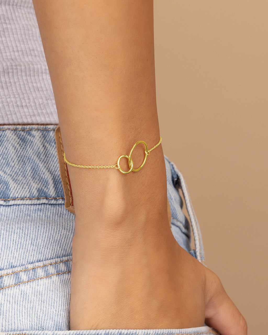 Sterling Silver Interlocking Circle Bracelet