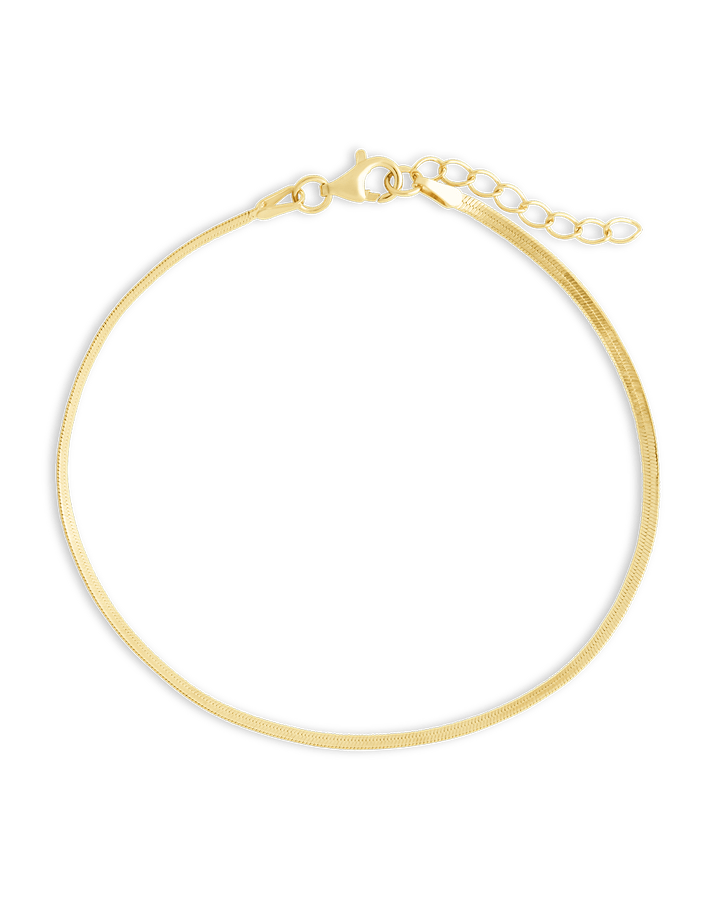 Sterling Silver Herringbone Chain Bracelet