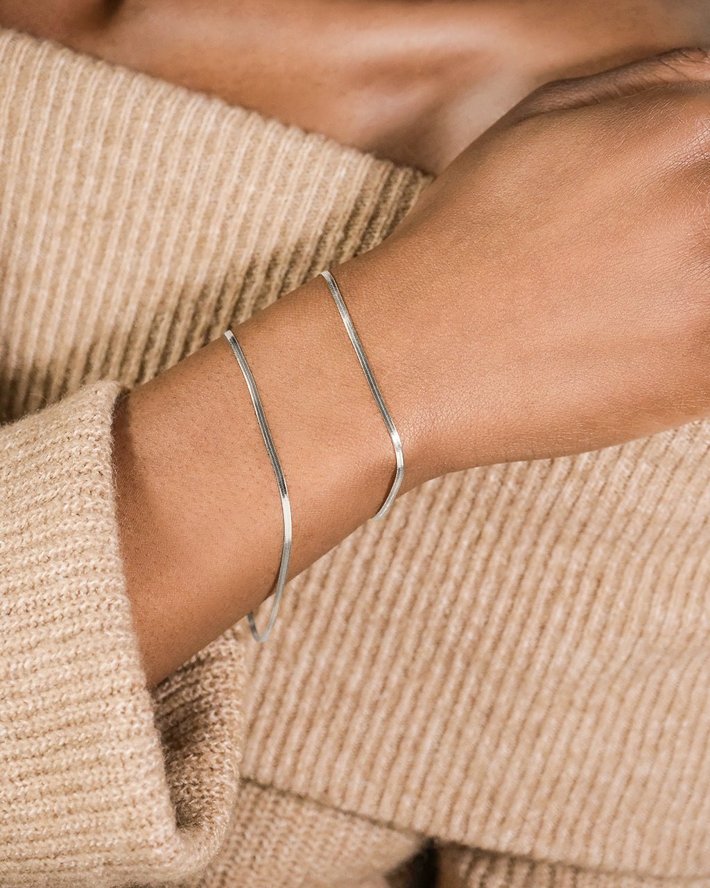 Sterling Silver Herringbone Chain Bracelet - Sterling Forever