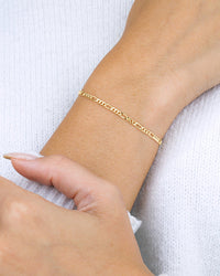 Sterling Silver Anne Dainty Figaro Chain Bracelet - Sterling Forever