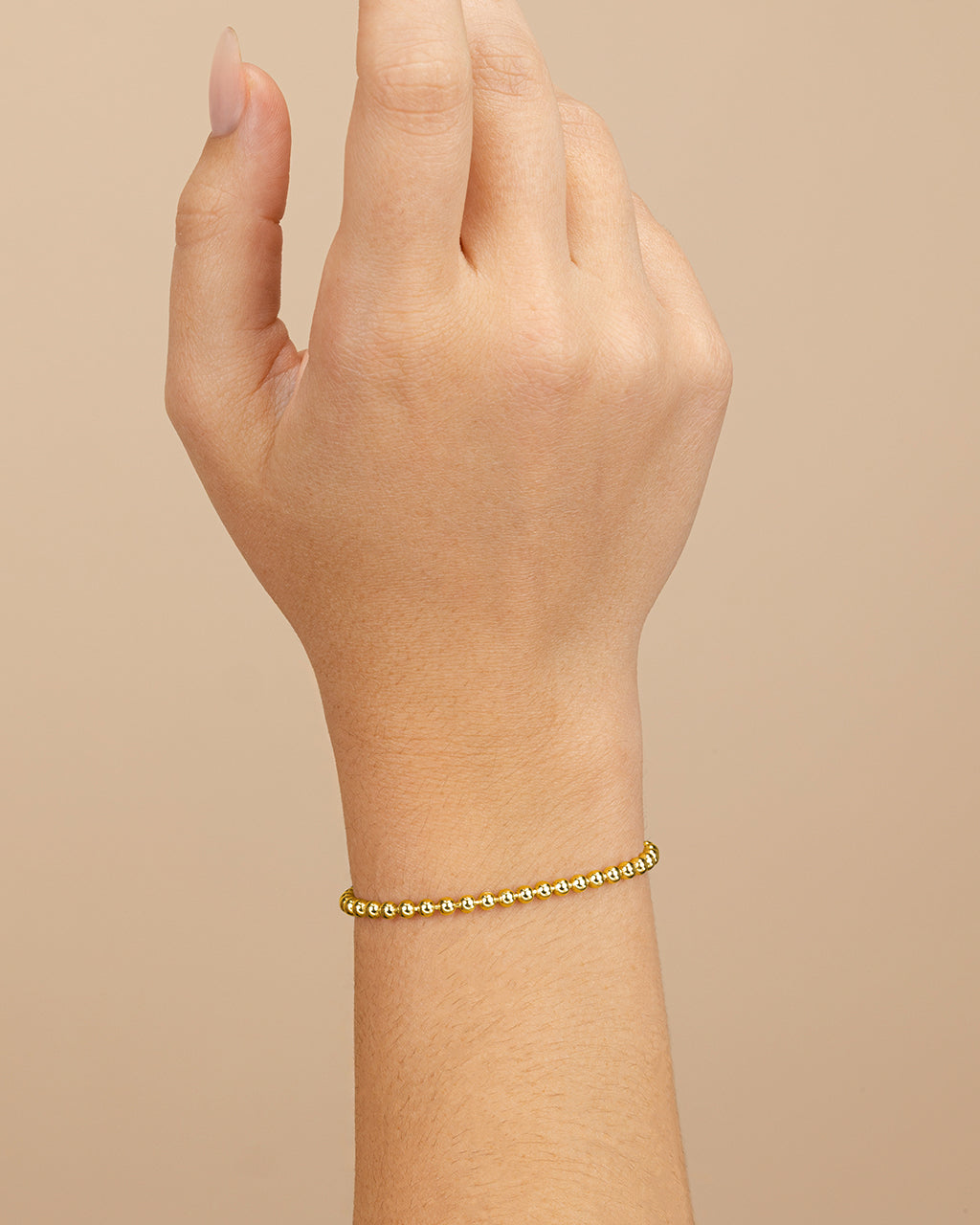 Sterling Silver Basia Dainty Beaded Chain Bracelet