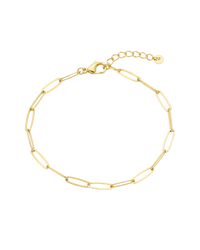 Sterling Silver Large Elongated Paperclip Chain Bracelet