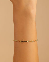 Sterling Silver Kelsey Beaded Cross Bracelet - Sterling Forever