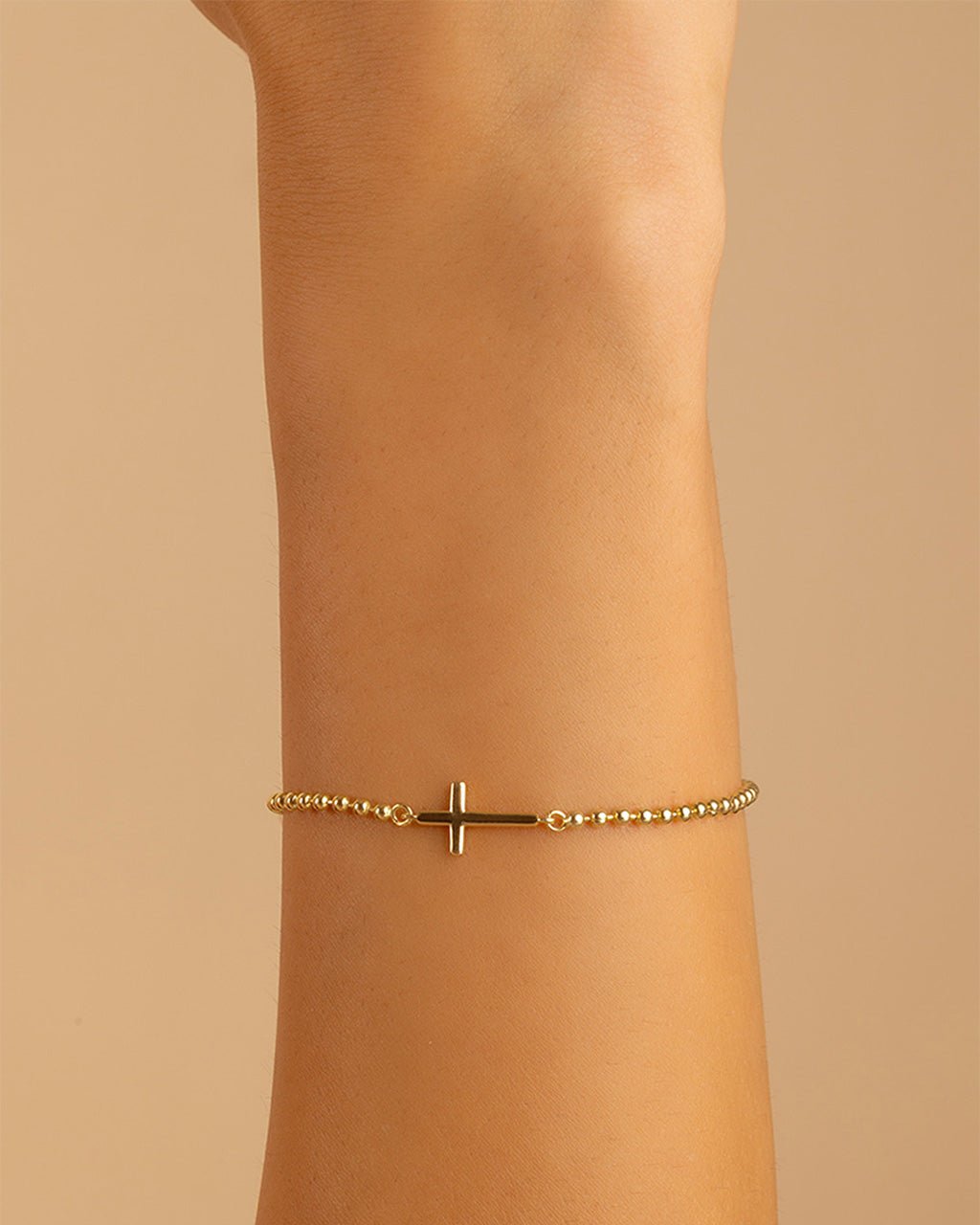 Sterling Silver Kelsey Beaded Cross Bracelet - Sterling Forever
