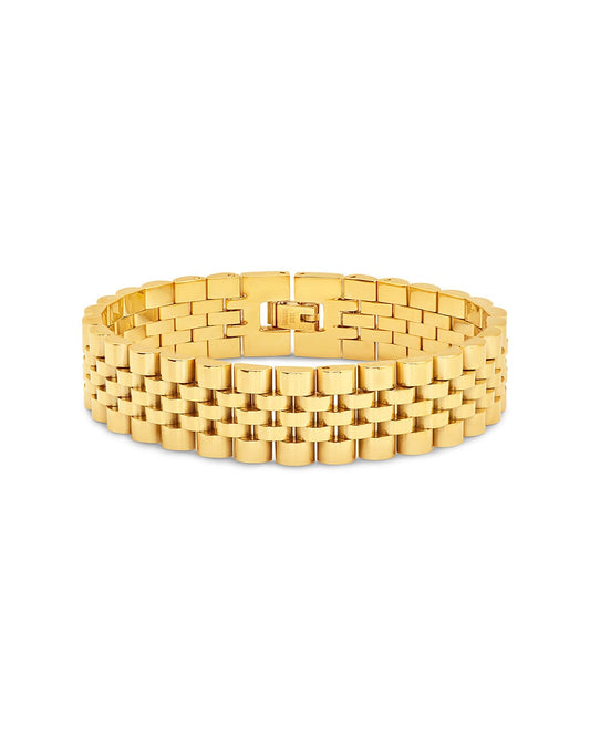 Men's Statement Watch Band Chain Bracelet Bracelet Sterling Forever Gold 