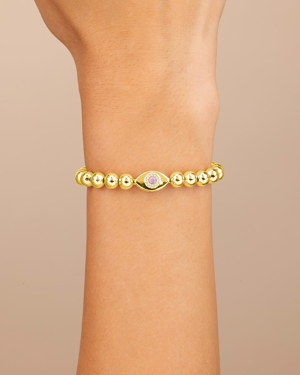 Davey Opal & CZ Evil Eye Beaded Bracelet