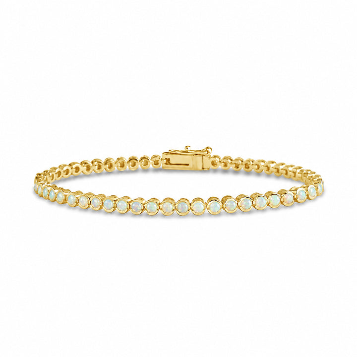 Helene Bezel White Opal Tennis Bracelet