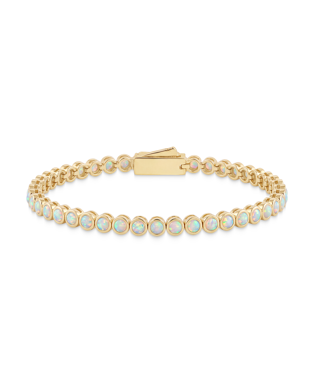 Helene Bezel White Opal Tennis Bracelet