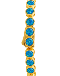 Helene Bezel Caribbean Blue Opal Tennis Bracelet