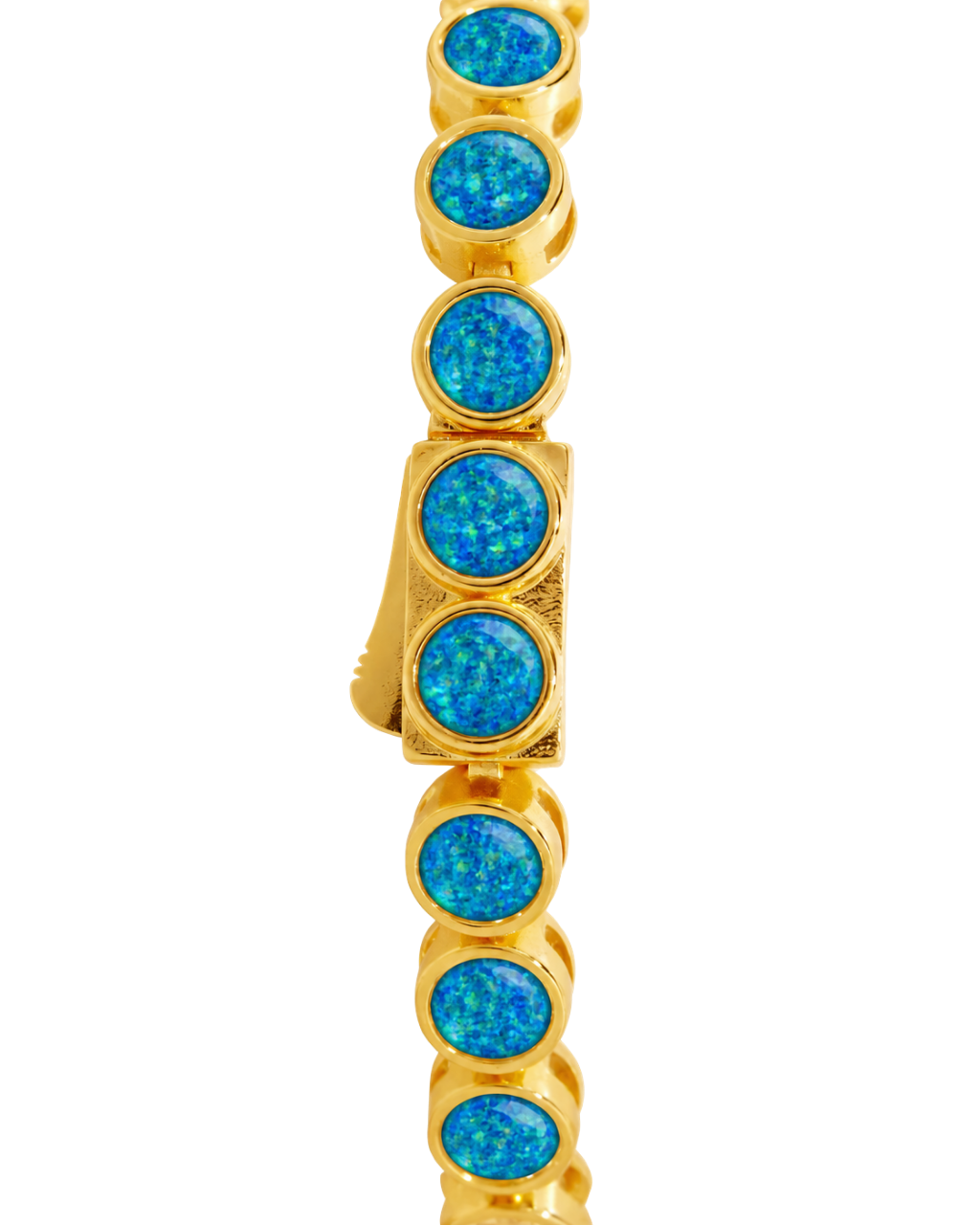 Helene Bezel Caribbean Blue Opal Tennis Bracelet
