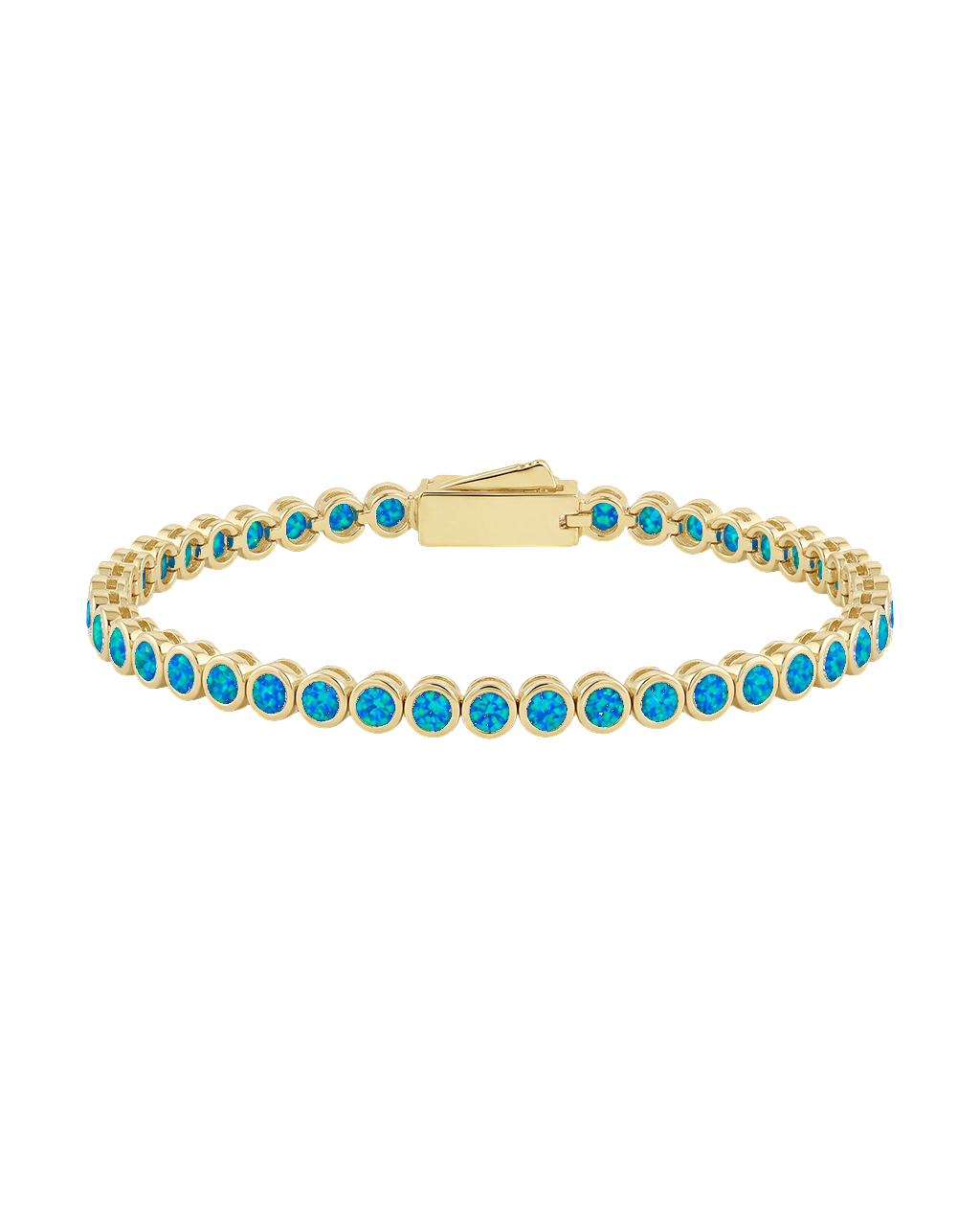 Helene Bezel Caribbean Blue Opal Tennis Bracelet