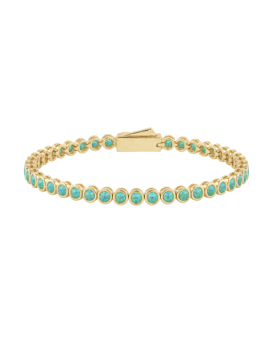 Helene Bezel Turquoise Opal Tennis Bracelet