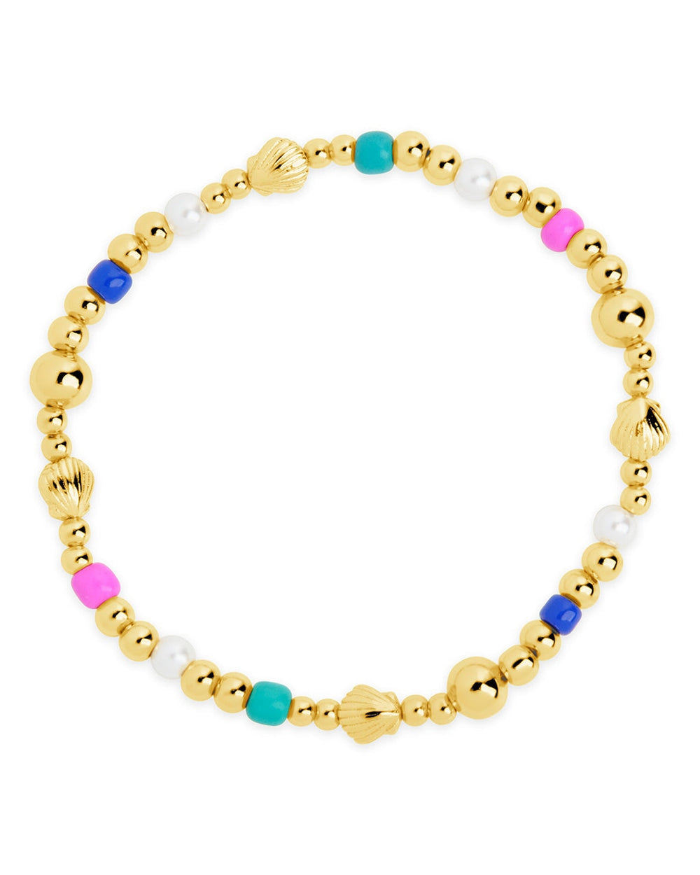 Truvy Beaded Stretch Bracelet Bracelet Sterling Forever Gold 
