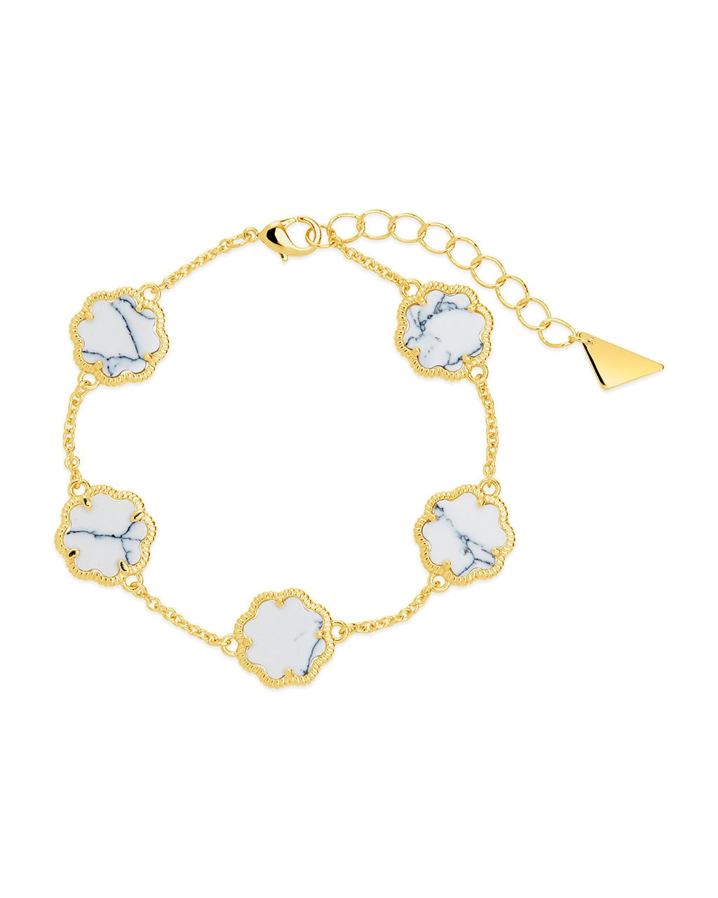 Rose Petal Station Bracelet Bracelet Sterling Forever Gold White Turquoise 