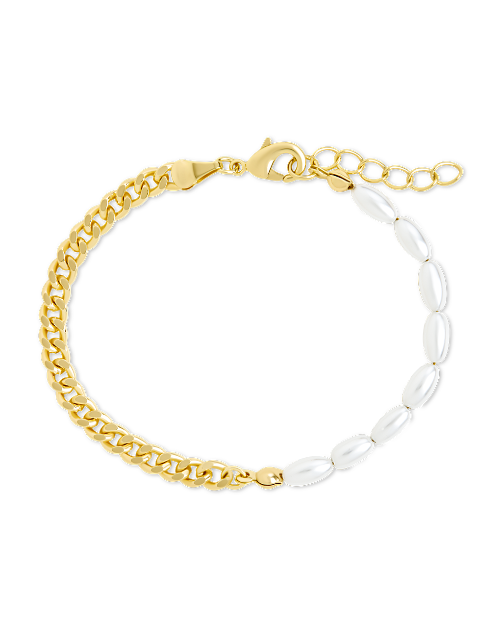 Nell Curb Chain & Pearl Bracelet
