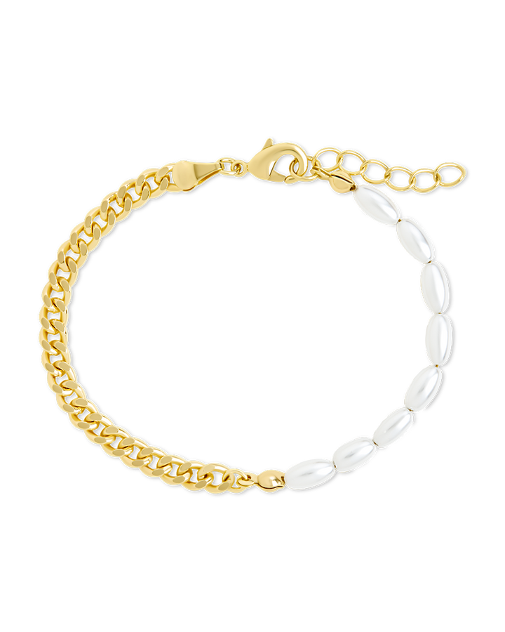 Nell Curb Chain & Pearl Bracelet