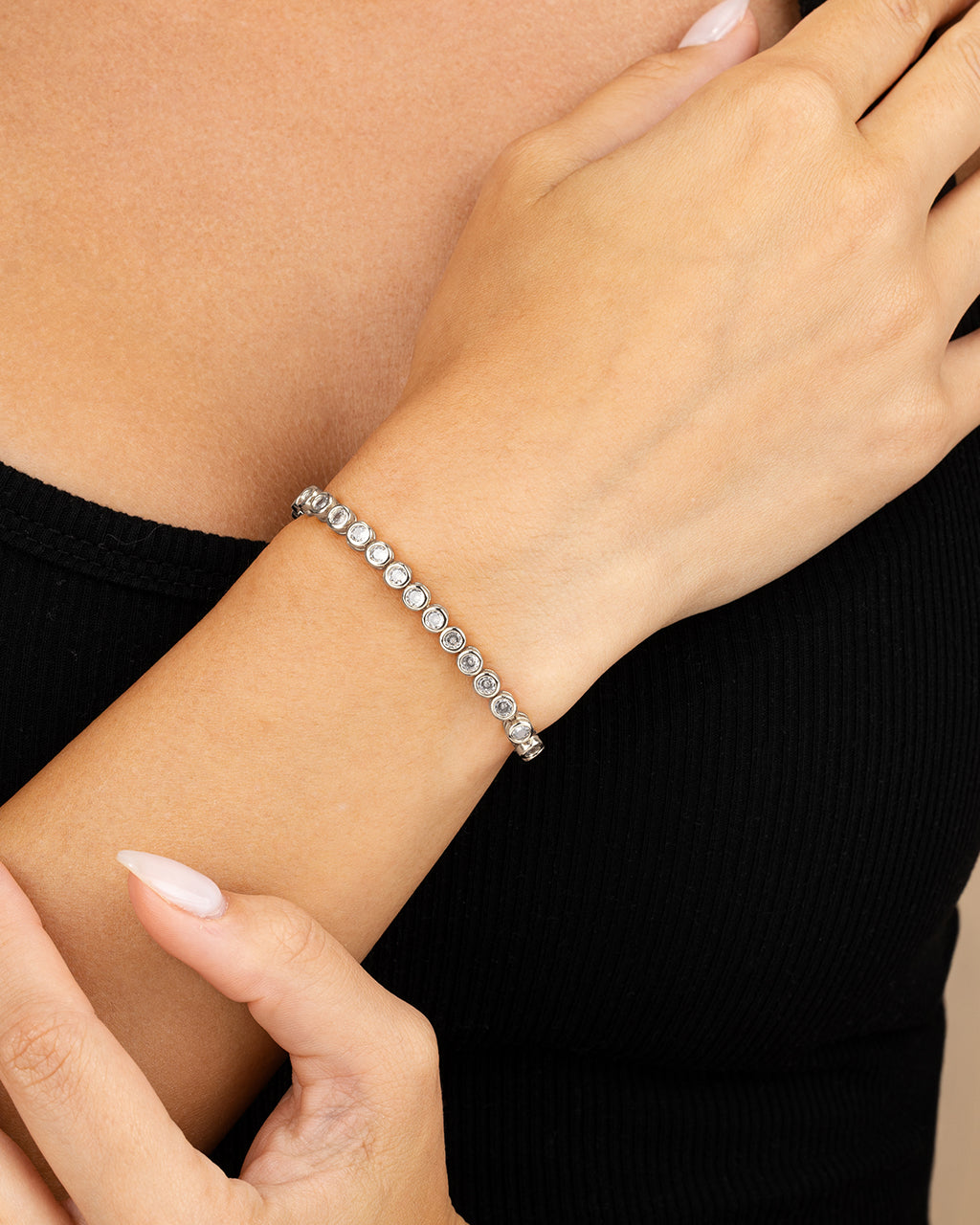 Bezel Cubic Zirconia Tennis Bracelet – Sterling Forever