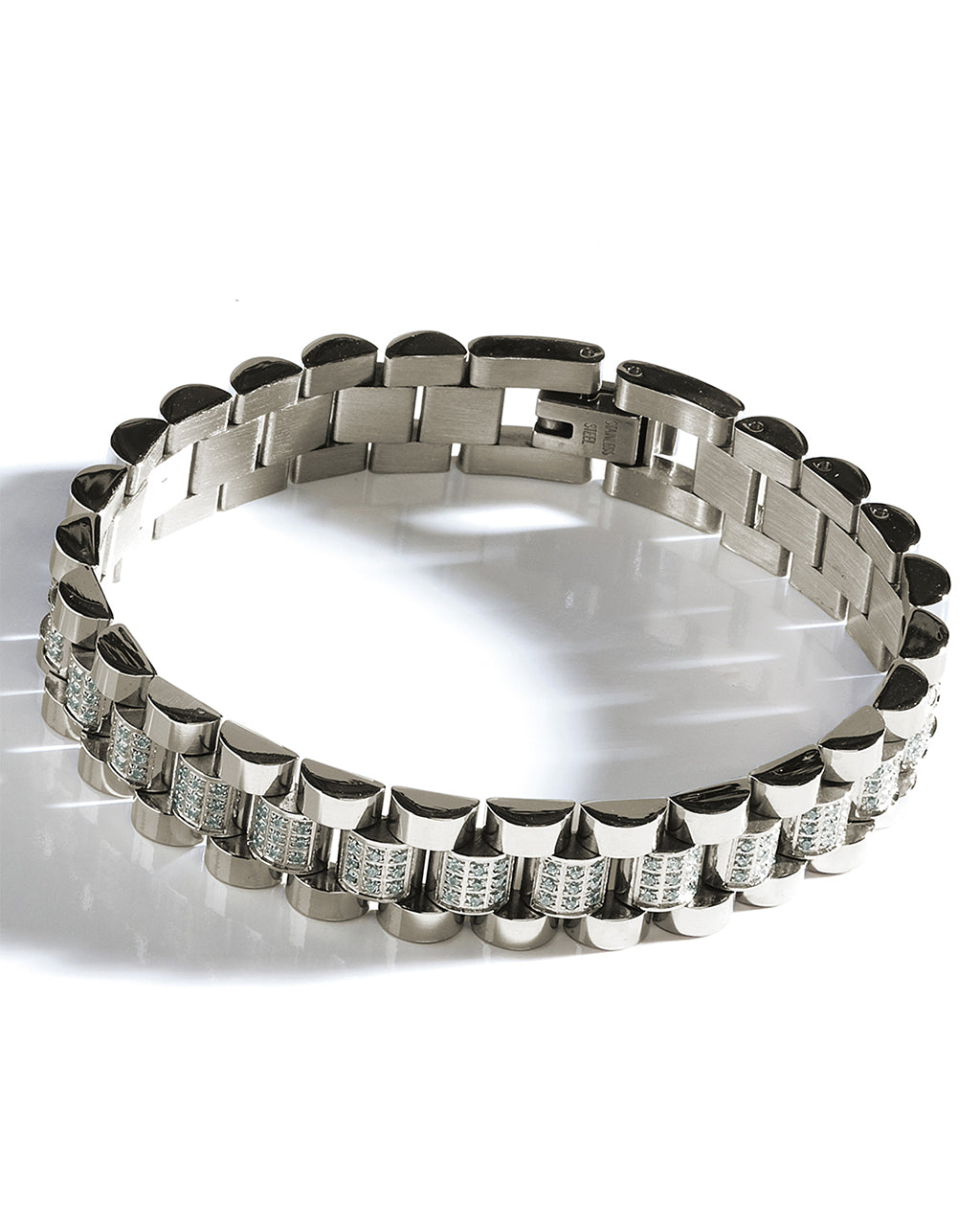 Cubic Zirconia Accent Watch Band Chain Bracelet – Sterling Forever