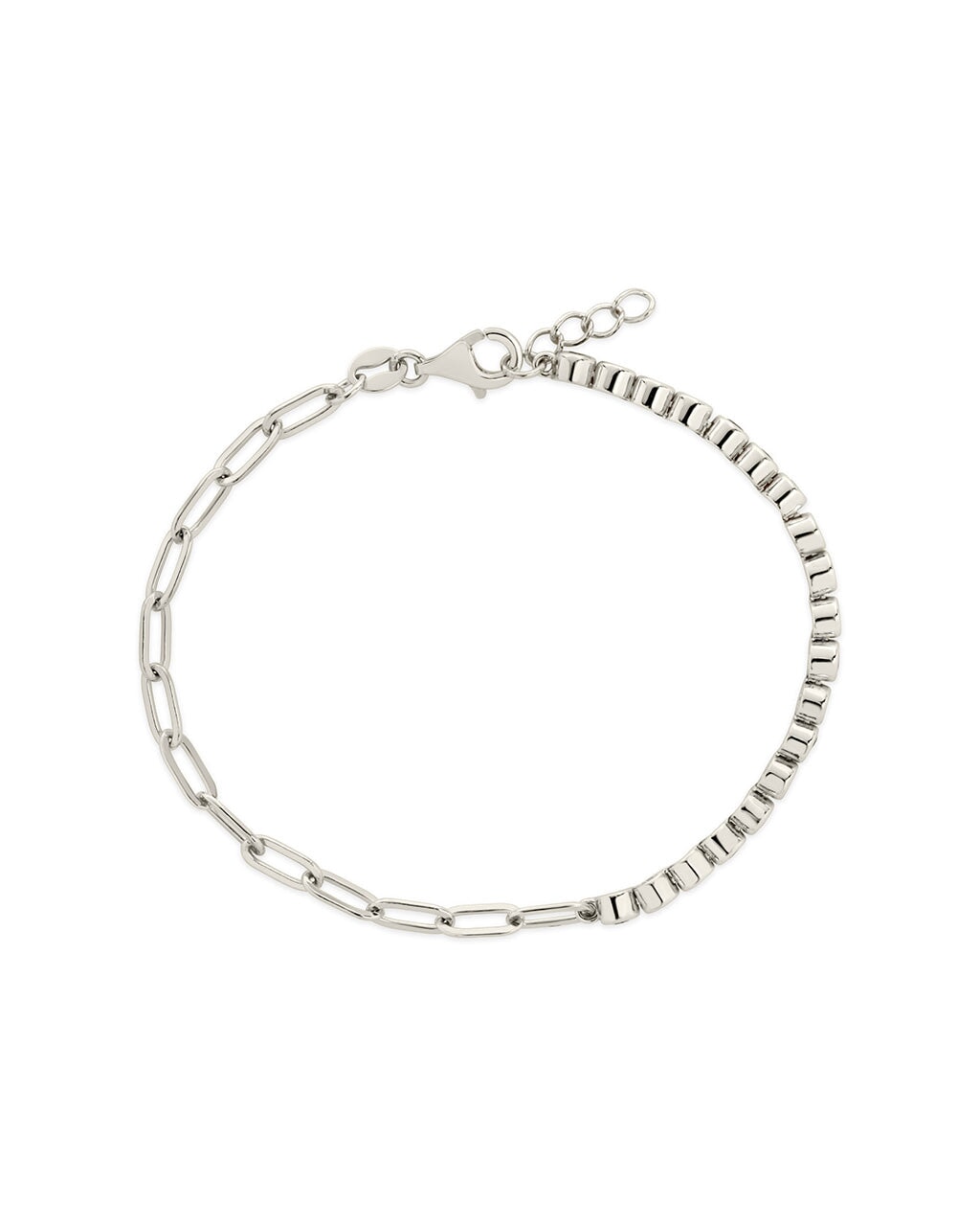 Emerald CZ Tennis & Chain Bracelet - Sterling Forever