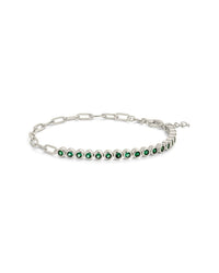 Emerald CZ Tennis & Chain Bracelet - Sterling Forever