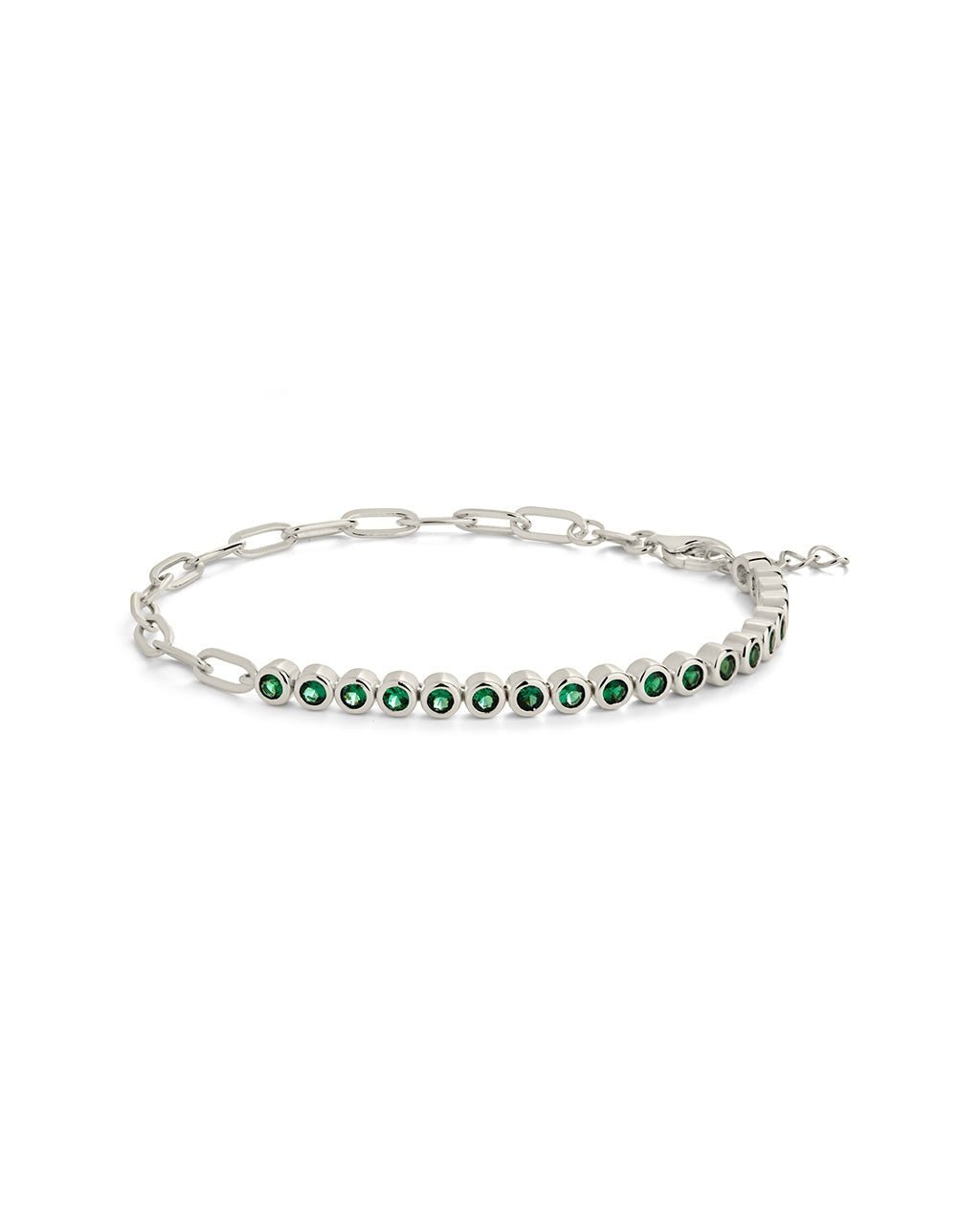 Emerald CZ Tennis & Chain Bracelet - Sterling Forever
