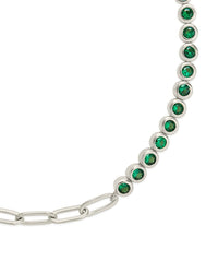 Emerald CZ Tennis & Chain Bracelet - Sterling Forever