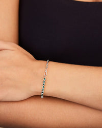 Emerald CZ Tennis & Chain Bracelet - Sterling Forever
