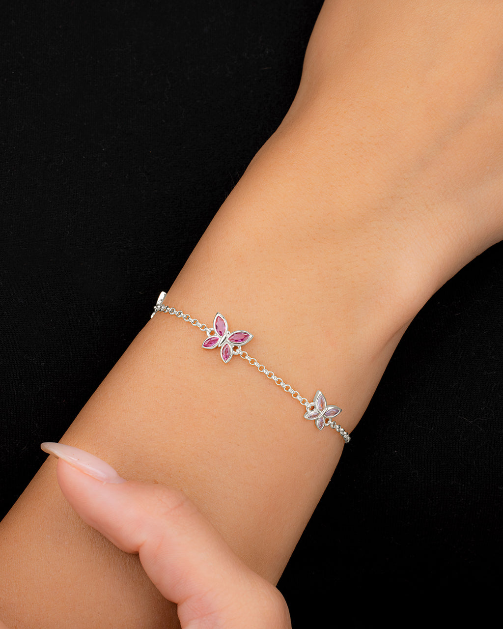 Caria CZ Butterfly Bolo Bracelet
