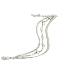 Paisley CZ & Layered Chain Bracelet - Sterling Forever
