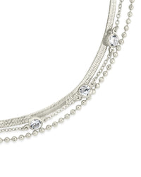 Paisley CZ & Layered Chain Bracelet - Sterling Forever