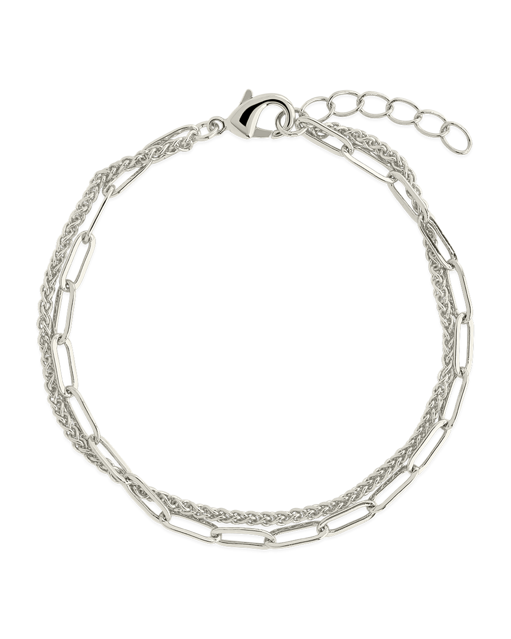 Emery Layered Paperclip & Curb Chain Bracelet