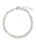 Emery Layered Paperclip & Curb Chain Bracelet - Sterling Forever