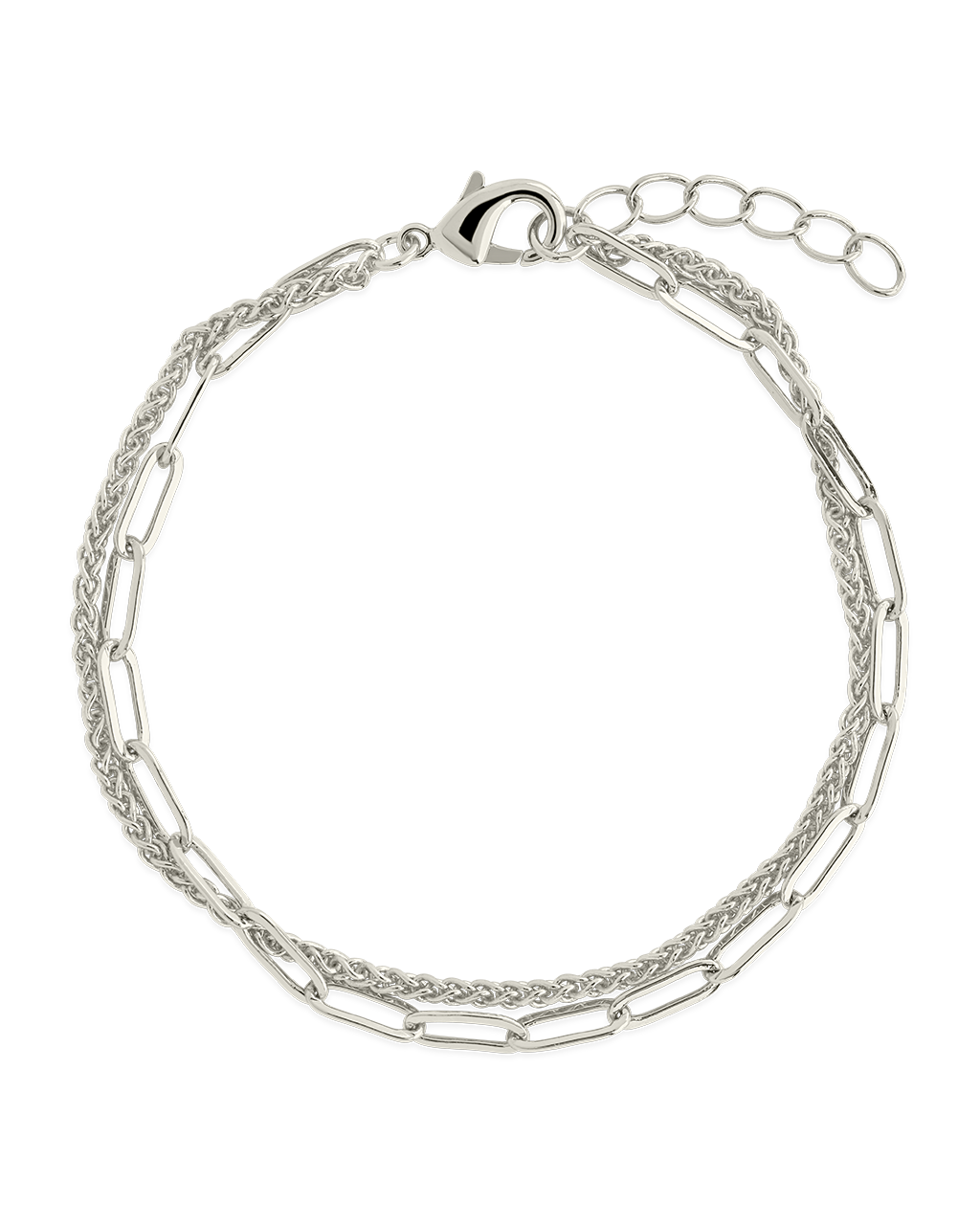 Emery Layered Paperclip & Curb Chain Bracelet
