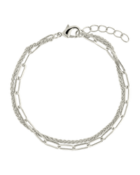 Emery Layered Paperclip & Curb Chain Bracelet - Sterling Forever