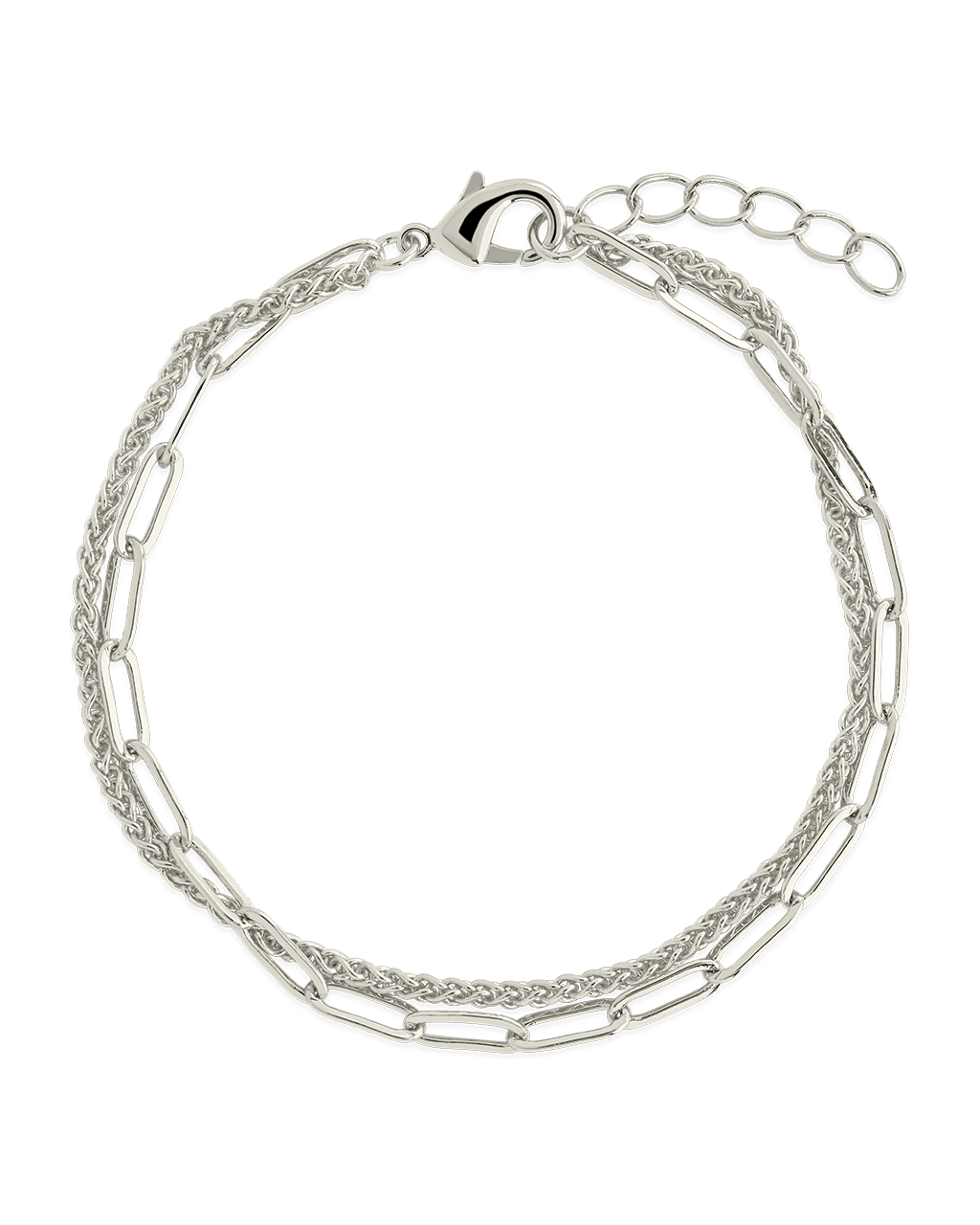 Emery Layered Paperclip & Curb Chain Bracelet - Sterling Forever