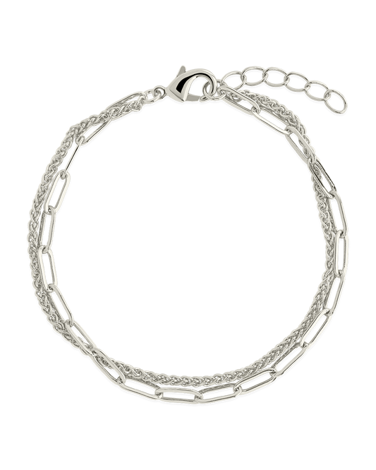 Emery Layered Paperclip & Curb Chain Bracelet